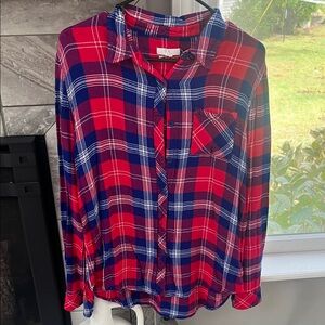 BLL Plaid Button Down Shirt - Red and Blue